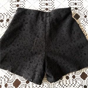 Black lace shorts